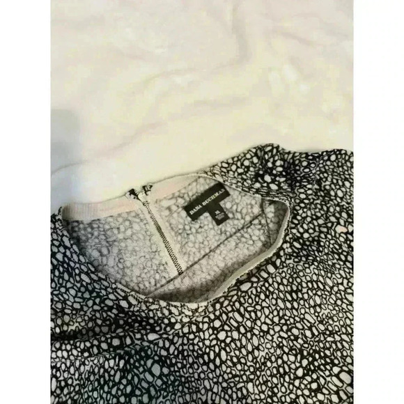 Dana Buchman Sweater Womens XL Black Tan Animal Print 3/4 Sleeve Rear Zip Casual - Picture 2 of 10